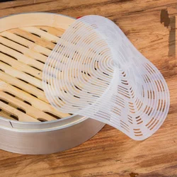 Round Bun Dumplings Silicone Steamer Mat Non-Stick Steamed Pad Buns Baking Pastry Dim Sum Mesh Household Bakeware Tools