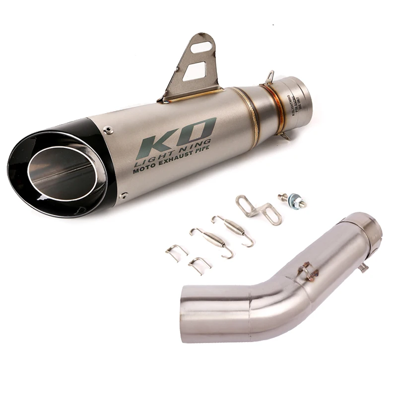 For Benelli 752 Slip On Exhaust System Pipe 51mm Modified Muffler End Tips Connecting Link Pipe Middle Section Stainless Steel