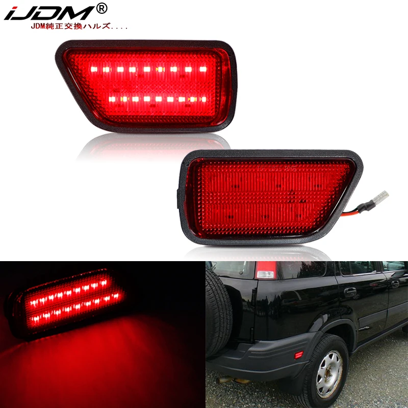 iJDM Car Red LED For Honda CR-V Right Passenger Rear Bumper Red Side Marker Light Lamp Parking/Driving Lights 12V (1997-2001 )