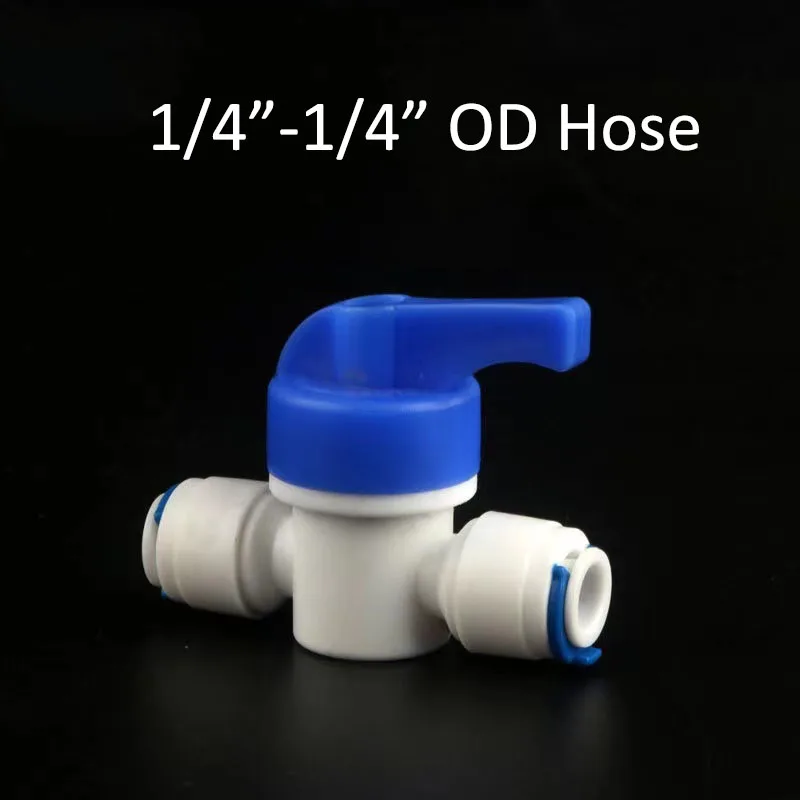 RO Water Straight Plastic Ball Valve, Hose Quick Connect, Male 1/2 