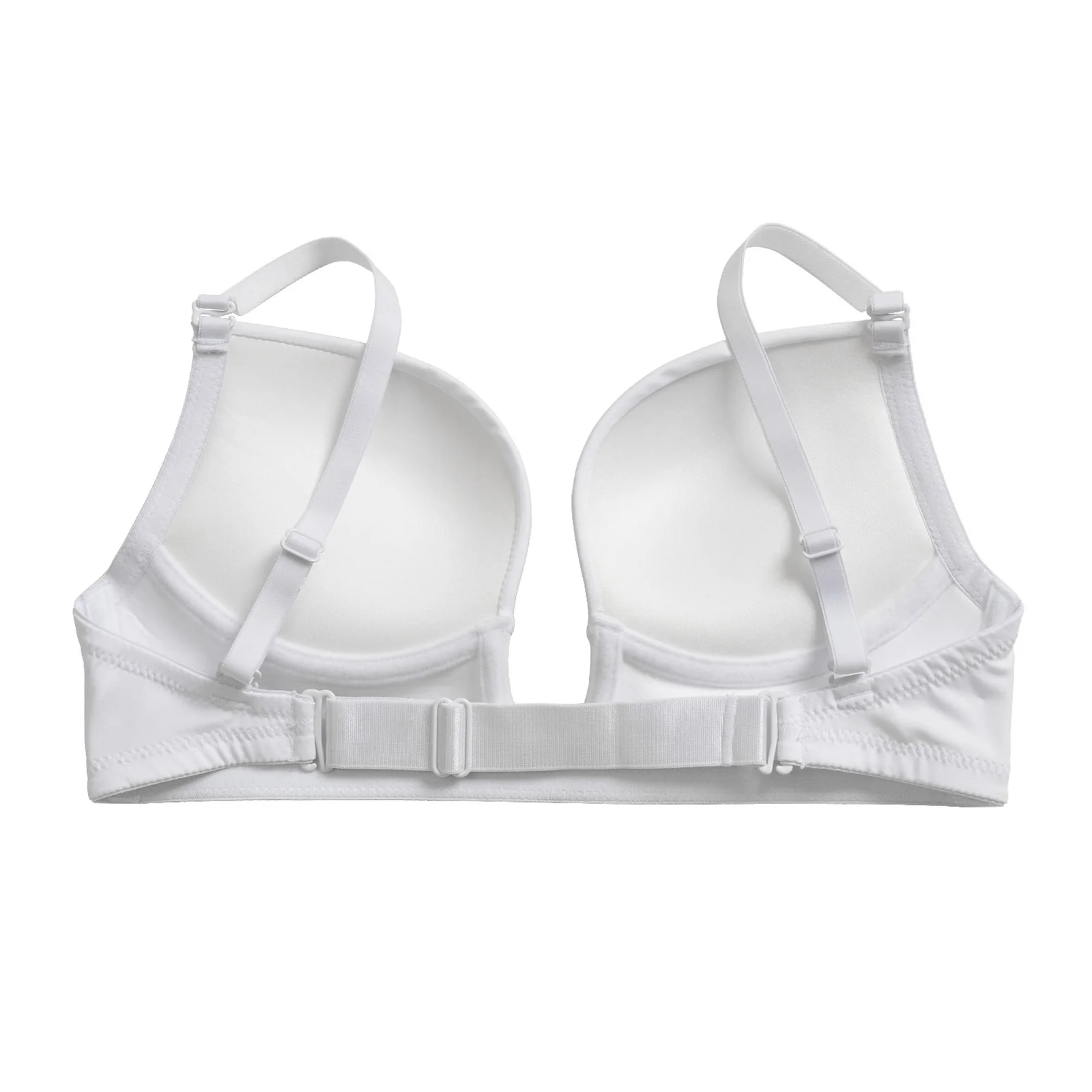 Vgplay Solid White Bra for Women Deep Plunge Brassiere Thin Triangle Cup Underwear Backless Adjusted Convertible Strap Women Bra