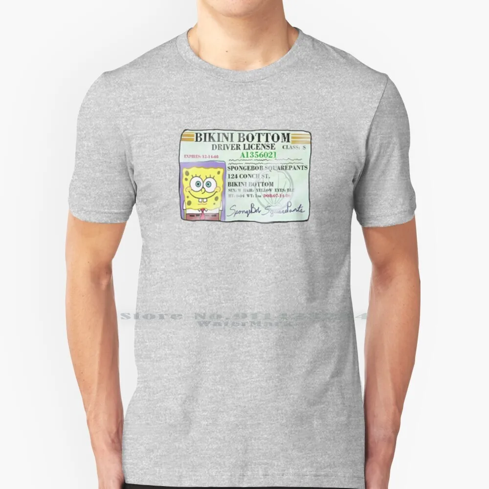 Driver's License 100% Cotton T Shirt Drivers License Bikini Bottom Drivers License Driver License Boating School License Krusty