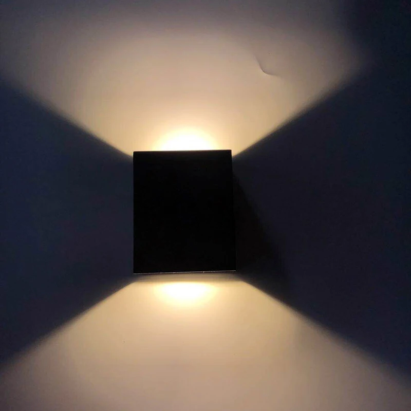 QLTEG 5W 10W  Outdoor Gray LED Wall Lamps Outdoor Waterproof IP65 Aluminum 4000k black LED Wall Lights up down Garden Lights
