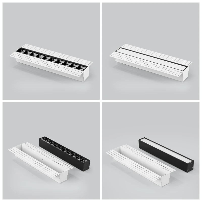 Framless Recessed Magnetic Linear Lamp Ra90 LED Dimmable Ceiling Borderless Long Strip Spotlight Grille Light for Living Room