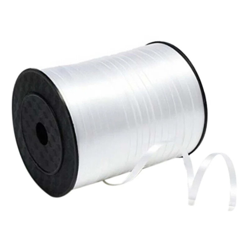 HOT-1 Roll Balloon Ribbon 225m 5mm for Wedding Party white