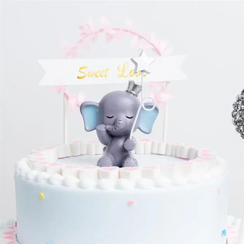 

Resin Ornament Elephant Star Statue Ornaments Resin Crafts Cake Dessert Decor Christmas Cake Decoration