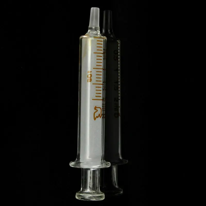 3 Pcs Clear Glass Syringe Injector Sampler Dispensing With Ink   2ml