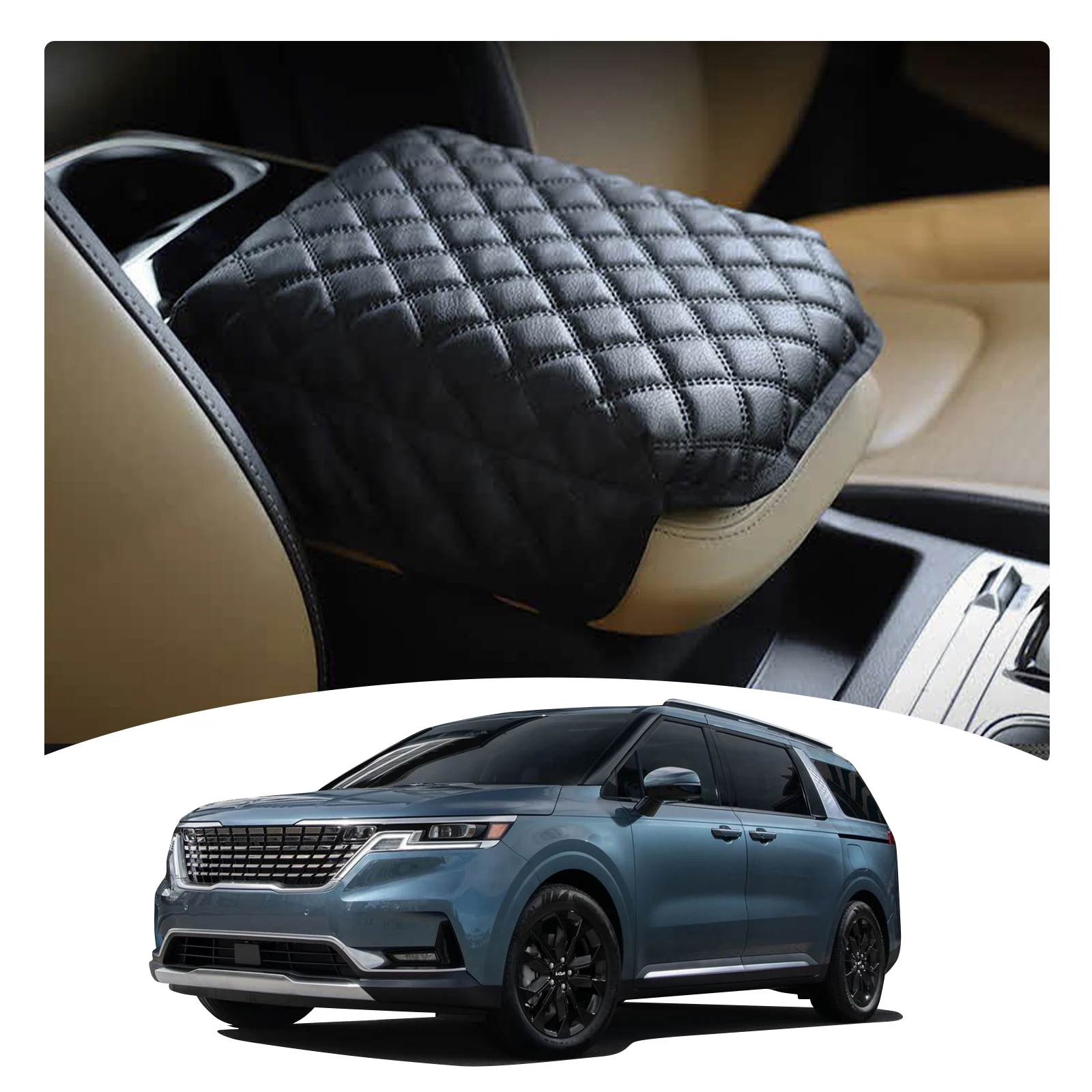 LFOTPP Car Armrest Box Cover for Kia Carnival KA4 2022 2023 Central Control Container Pad Auto Interior Carnival KA4 Accessories