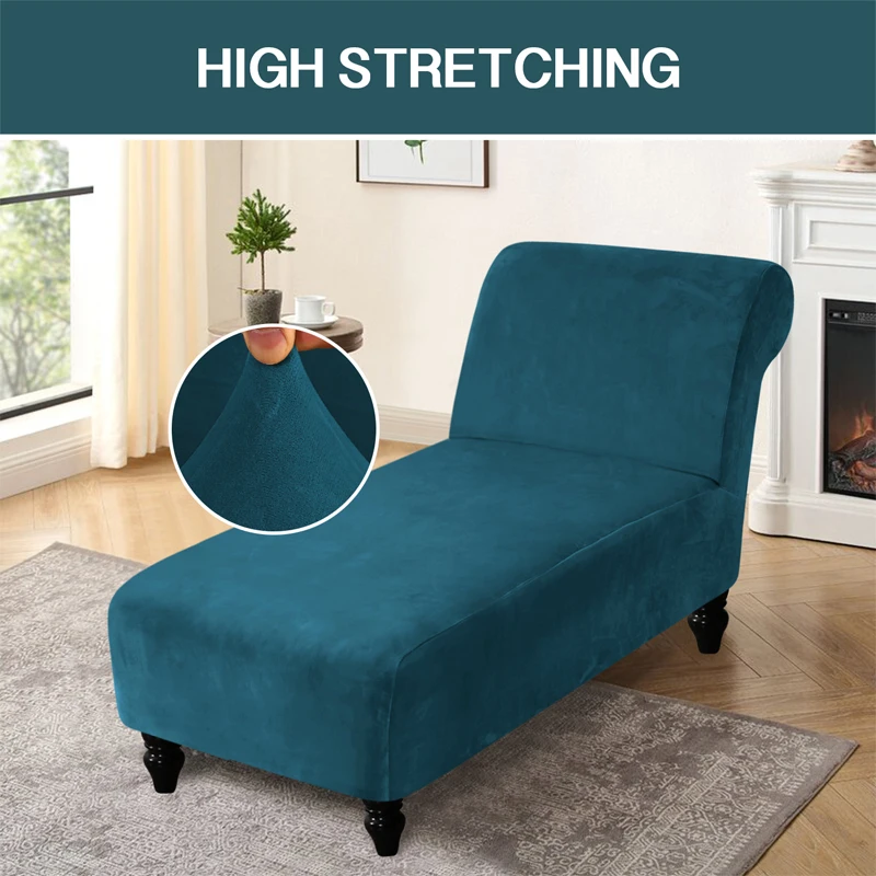 

European Style Stretch Recliner Sofa Cover Thicken Velvet Armless Chaise Lounge Cover Recliner Protection Pad Non-slip Slipcover