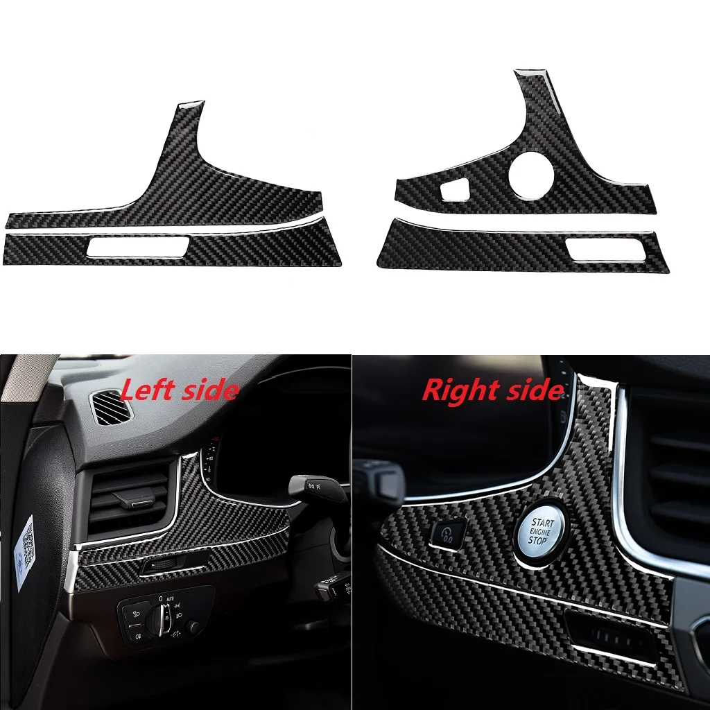 

Car Air Outlet Cover Carbon Fiber Sticker Center Console Left Panel Fram Trim Accessories for Audi Q7 SQ7 4M 2016 2017 2018 2019