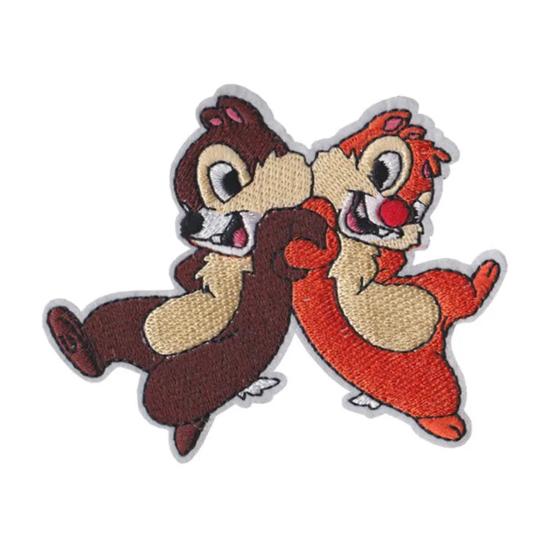 Cartoon Anime Two Squirrels Chip \'n\' Dale patch  Iron On Embroidered Clothes Patches For Girl boy Clothing Stickers Decoration