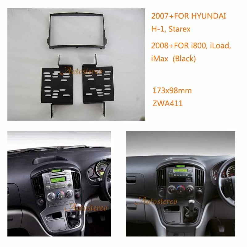 ZWNAV 11-411 Car Radio fascia Facia Panel Adapter for HYUNDAI H-1 Starex 2007+ i800 Black