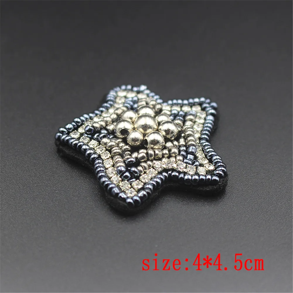 AHYONNIEX Promotion 1PC beads moon star patches applique sew on clothes shoes bags decoration DIY patch