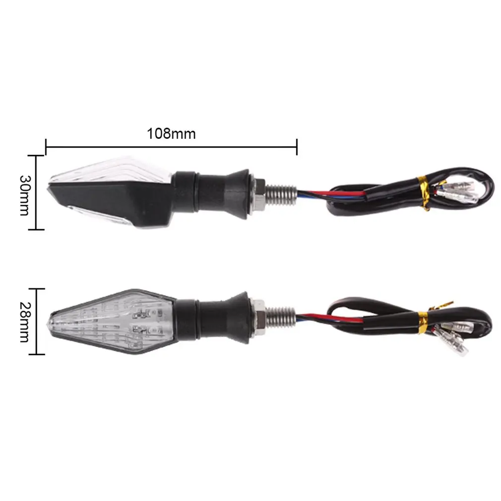 2pcs Turn Signal Light Double-sided Lighting 12V Super Bright LED Bulbs Light for Motorbike Off Road