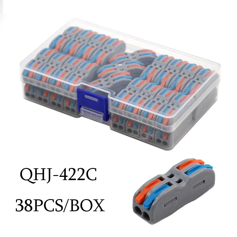 Mini-draad elektrische connector Boxed 222 LED-stripverlichting Snelle connectoren Universele compacte geleider Insteekklemmenblokken