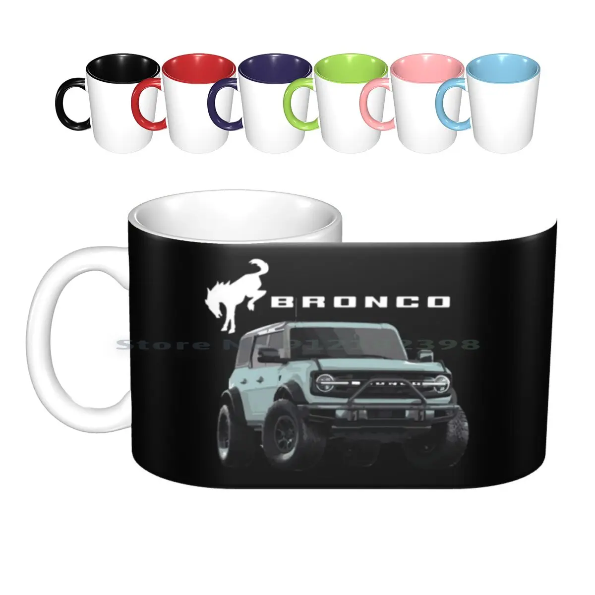 First Edition Bronco Area 51 Murica Truck Ceramic Mugs Coffee Cups Milk Tea Mug Bronco Bronco F150 Truck Cars Muscle Car Gt500