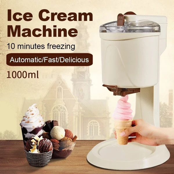 1L Fruit Ice Cream Maker Home Soft Serve Frozen Dessert Machine Fast Freezing