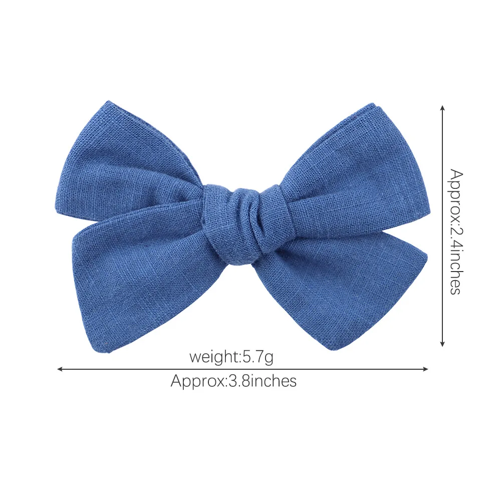 40 PCS/Lot, 3.8 inch Hand Tied Cotton Fabric Bow Alligator Clips, Kids Girls Pinwheel BOW Hair Clips, Baby Hair Accessories