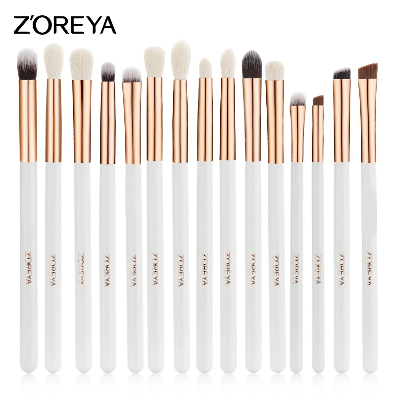 Zoreya White Makeup Brushes Tools Eyeshadow Blending Eyeliner Makeup Brush Set Shader Eyebrow brochas maquillaje