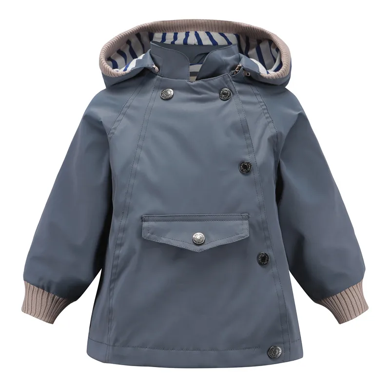 Baby and Girls Boys Waterpoof Lined Hooded Zip Jackets School Kids Track Coat Child Outfit Tops Windbreaker 2-11 Yr