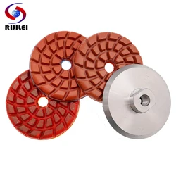 4PCS/Set 4Inch Stone Polishing Pad 3 Steps Copper Bond Grinding Pads Renovate For Granite Marble Concrete Floor
