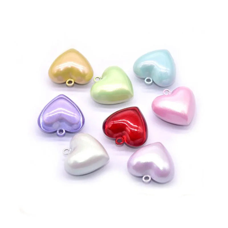 5pcs Heart Shape Close Twinkle Jingle Bells Good Luck Charm Pendant Festival Holiday Jewelry Craft Findings