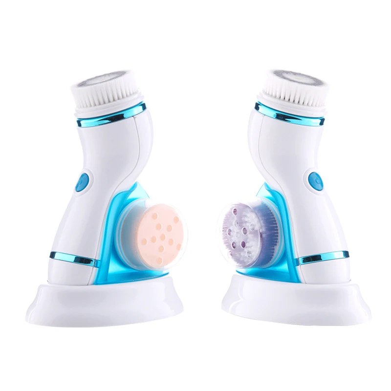 4in1 Spin Face Brush Electric Cleanser Facial Cleansing Brush Pore Cleaner Skin Deep Cleaning Wash Brush Massage Beauty Device