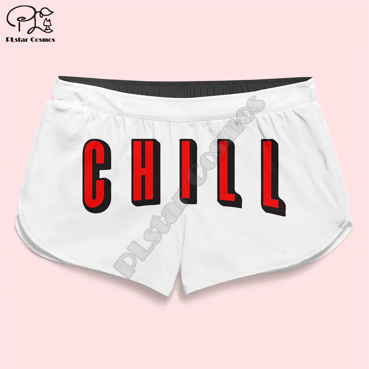 Casal combinando netflix e frio impresso 3d shorts feminino para homem cintura elástica shorts verão secagem rápida praia shorts