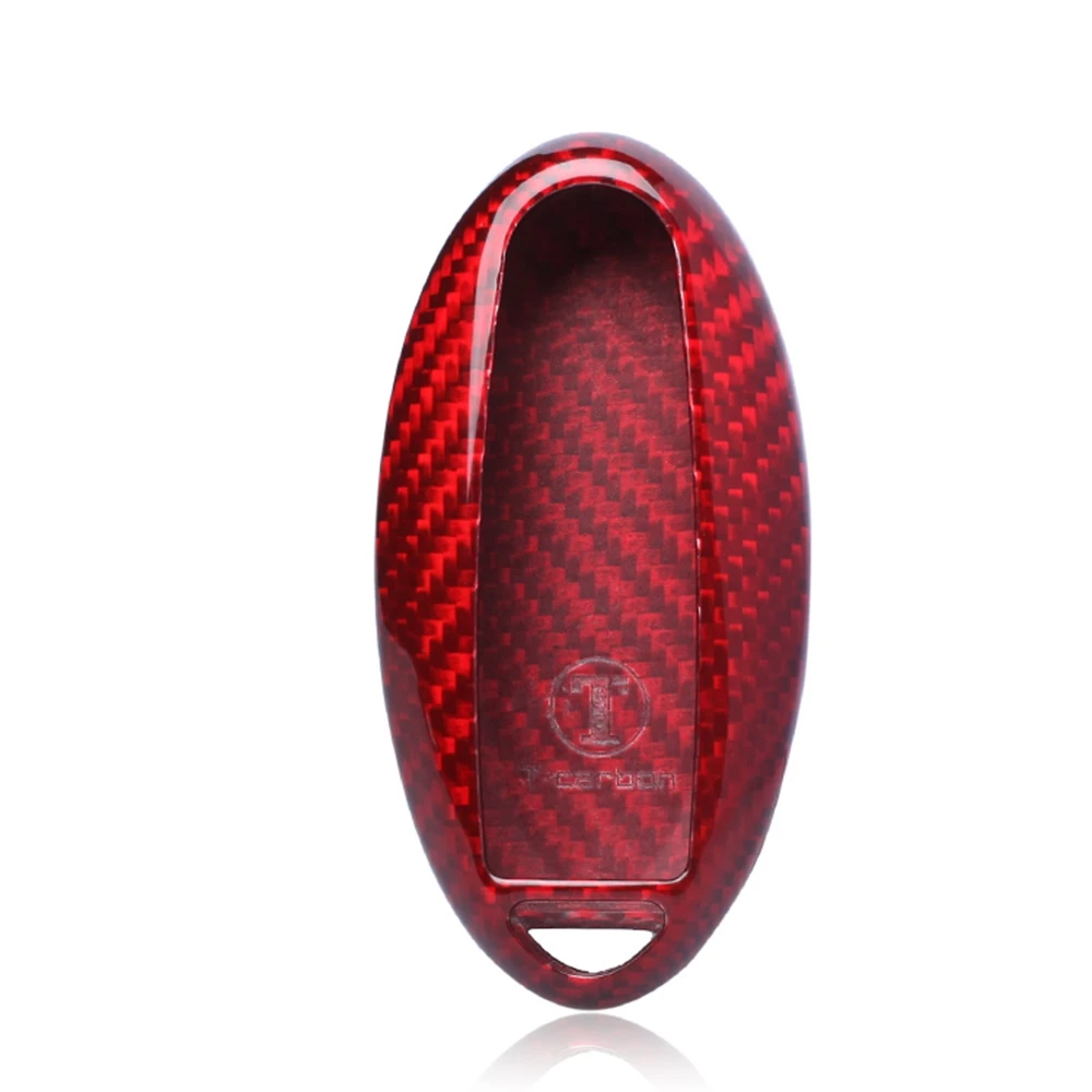 

For Nissan R35 GT-R GTR Infiniti Q50 Q70 Q60 Auto Smart Remote Key Fob Case Shell Cover Real Carbon Fiber Red Black Cap Housing