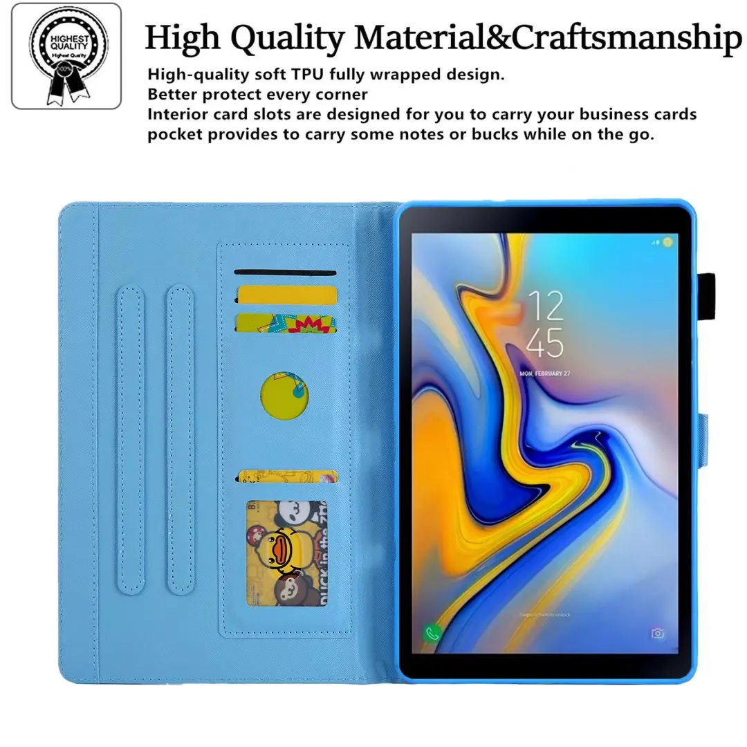 Funda de cuero con patrón de dibujos animados para Samsung Galaxy Tab A8, 10,5, 2021, SM-X200, X205, plegable, a prueba de golpes