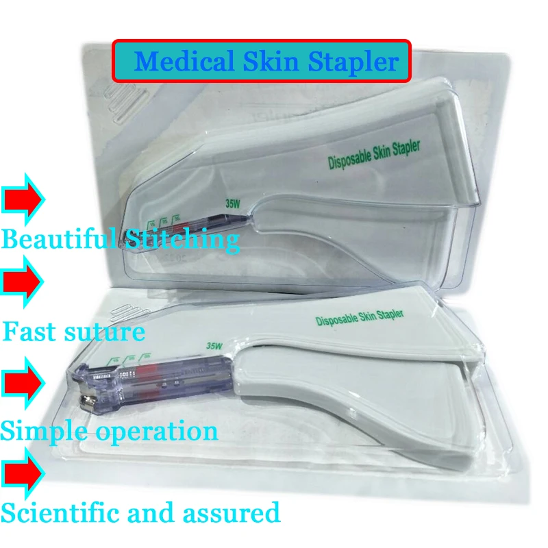 5 pieces Disposable Sterile Skin Wound Stitching Machine 35w Medical Surgery Skin Stapler