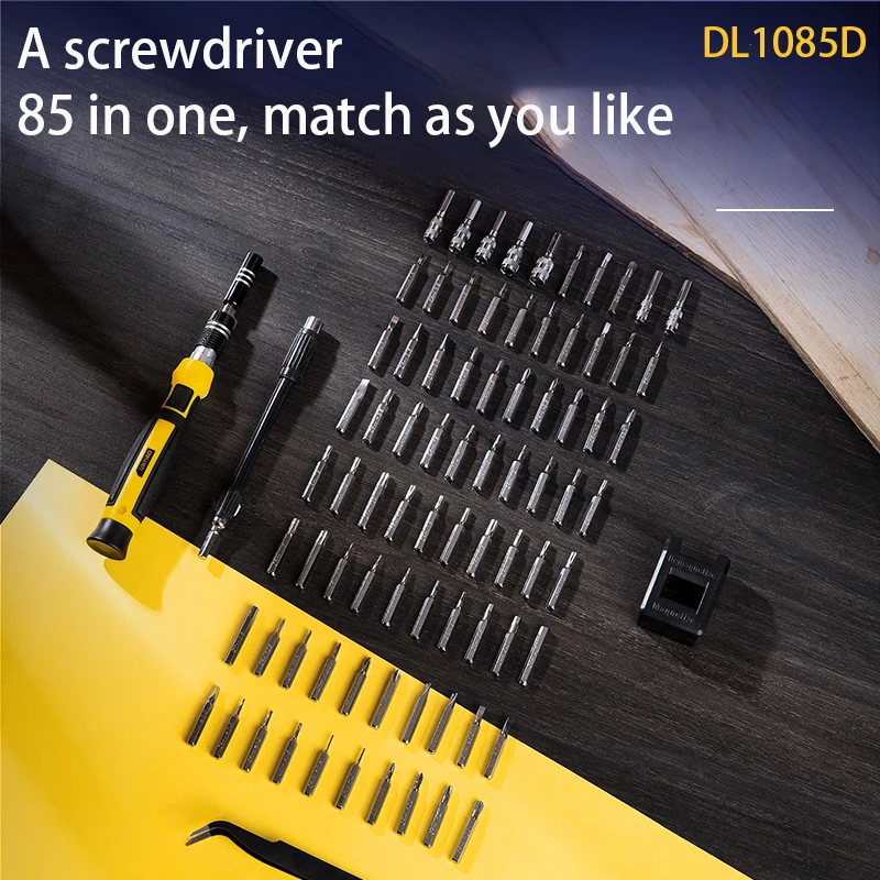 Deli DL1085D 85-Piece Precision Screwdriver Set Chrome Vanadium Steel Includes Slotted Screwdriver And Phillips Screwdriver