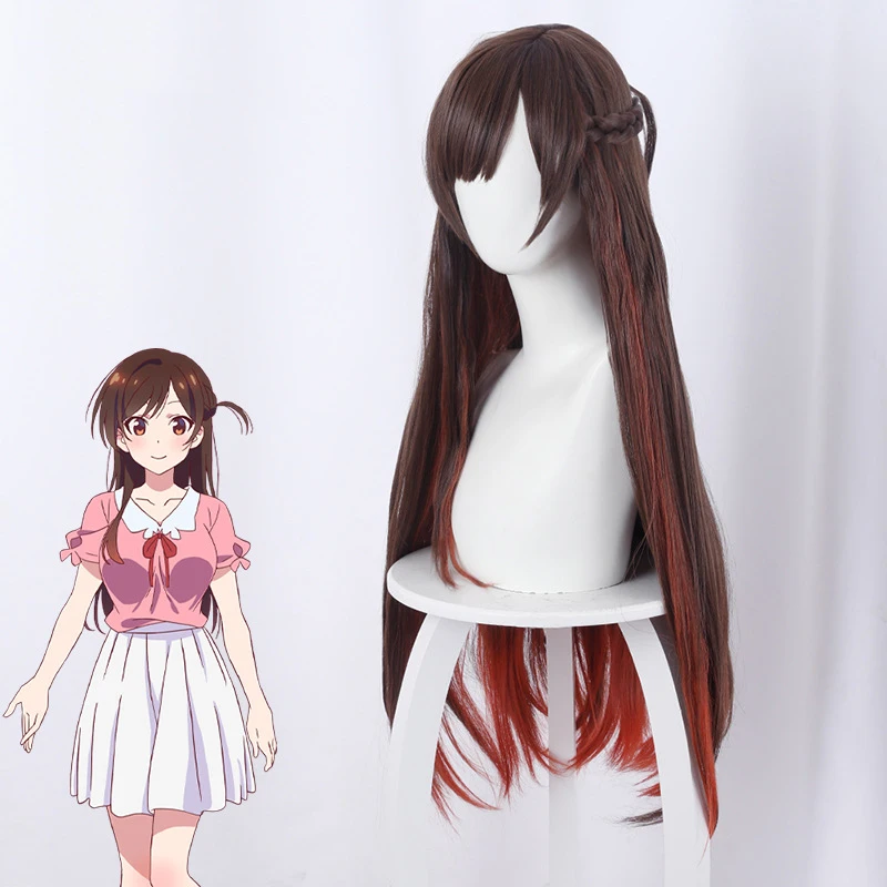 Rent A GirlFriend Cosplay Mizuhara Chizuru Anime Wig Halloween Ichinose Chizuru Heat Resistant Synthetic Hair Wigs 80cm C78K185