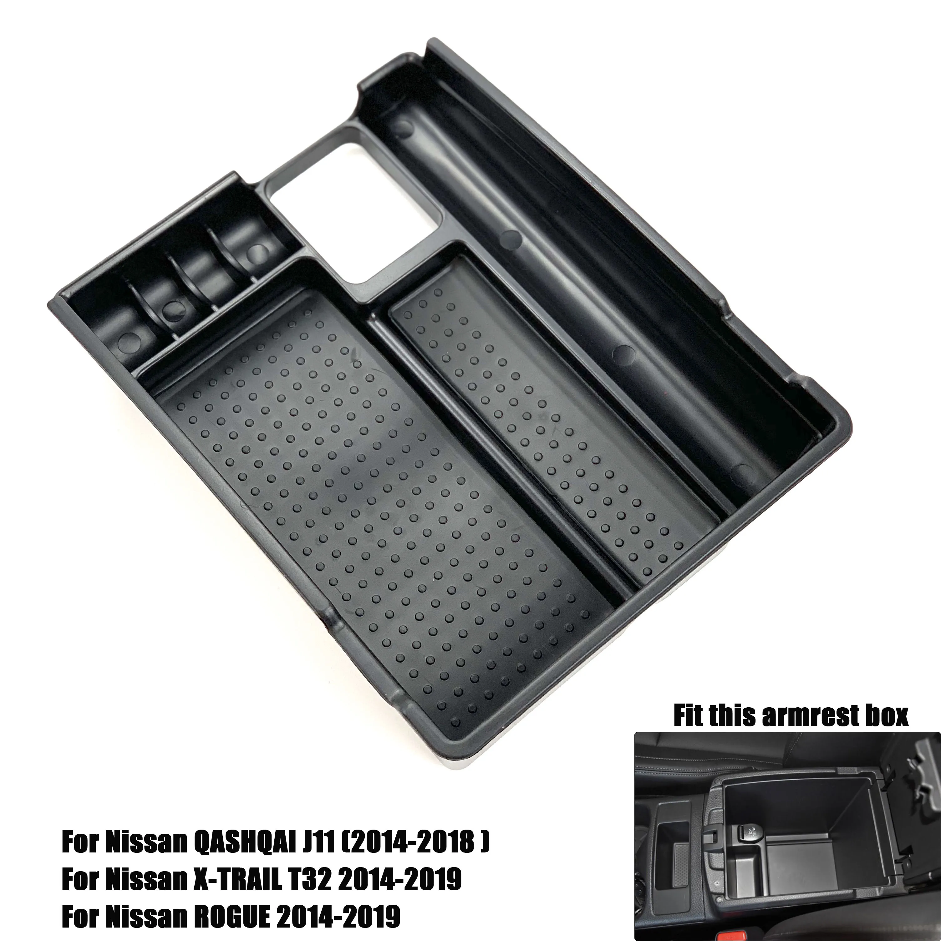 Armrest Box Storage For Nissan Qashqai J11 X-Trail T32 Rogue TERRA Navara NP300 Sylphy Sentra Pulsar Tiida II Maxima A36 Patrol