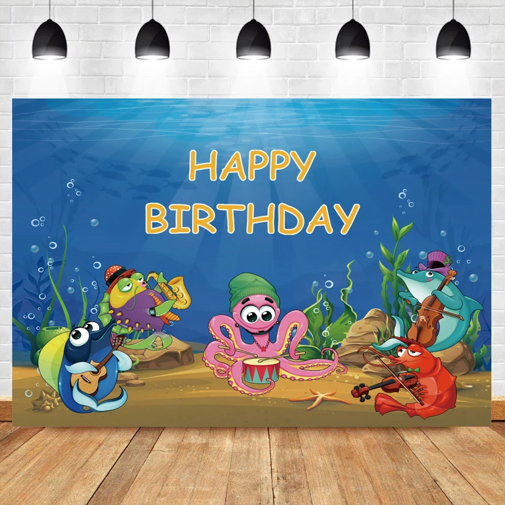 Laeacco, день рождения, подводный мир, страна чудес, дикие животные, музывечерние, настроить детский фон для фотосъемки
