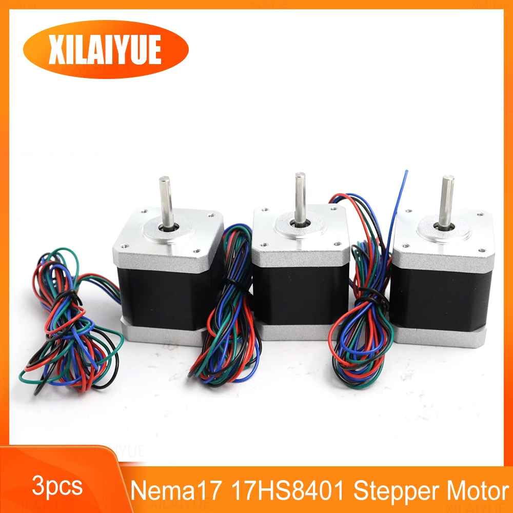 

3PCS Nema17 17HS8401 Stepper Motor 4-lead 42 motor Nema 17 motor 42BYGH 1.8A motor for CNC XYZ