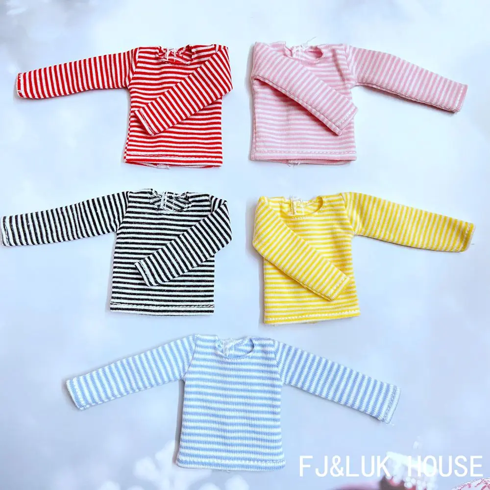 NEW blythe Doll's Cotton T-shirt Stripe camicia a maniche lunghe per Pullip Blyth 1/6 Dolls accessori abbigliamento