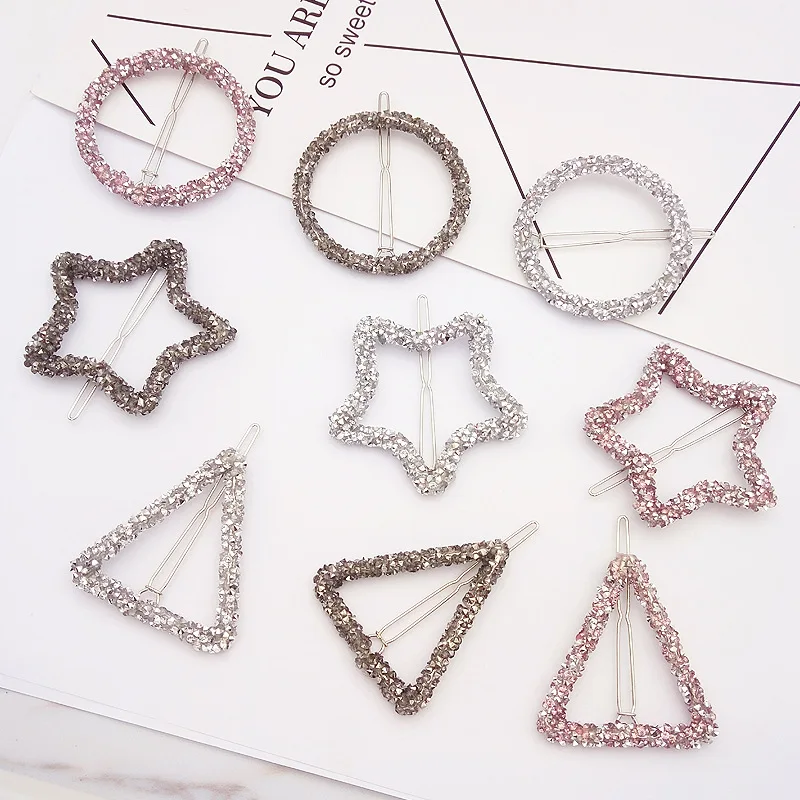 Fashion Simple Clip Pin Metal Geometric Alloy Hairband Moon  Hairgrip Barrette Girls Woman Hair Accessorie