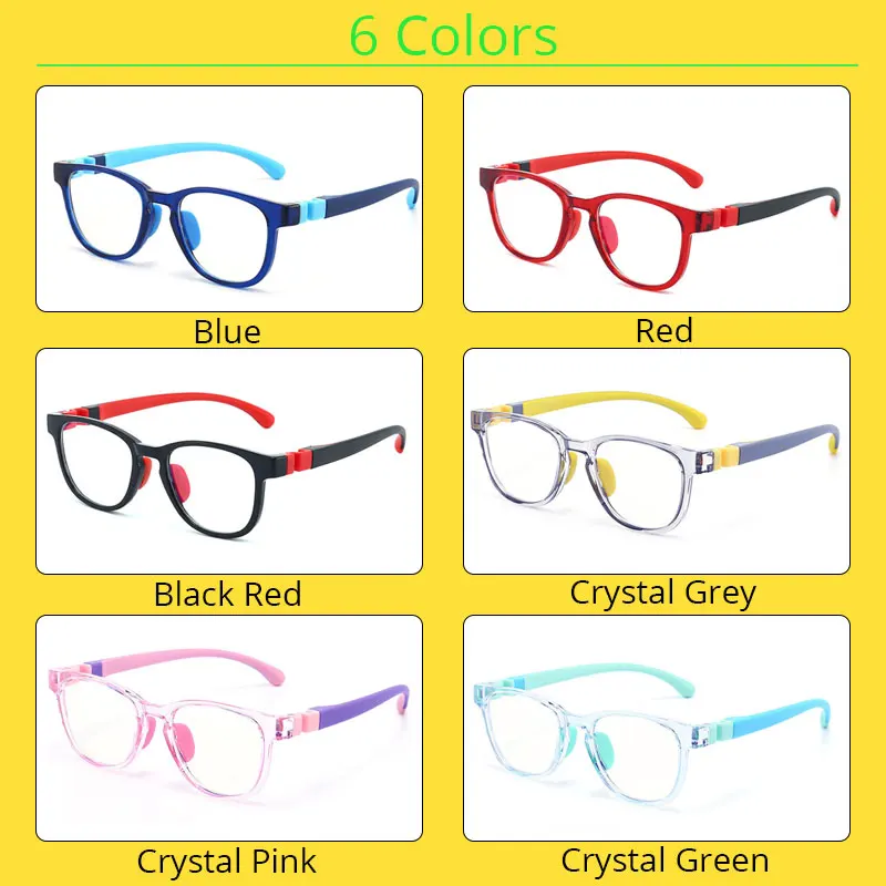 Anti Blue Light Glasses For Kids Gaming Screen Glasses Boy Girl Protective Glasses For Computer TR90 Transparent Eyewear frame