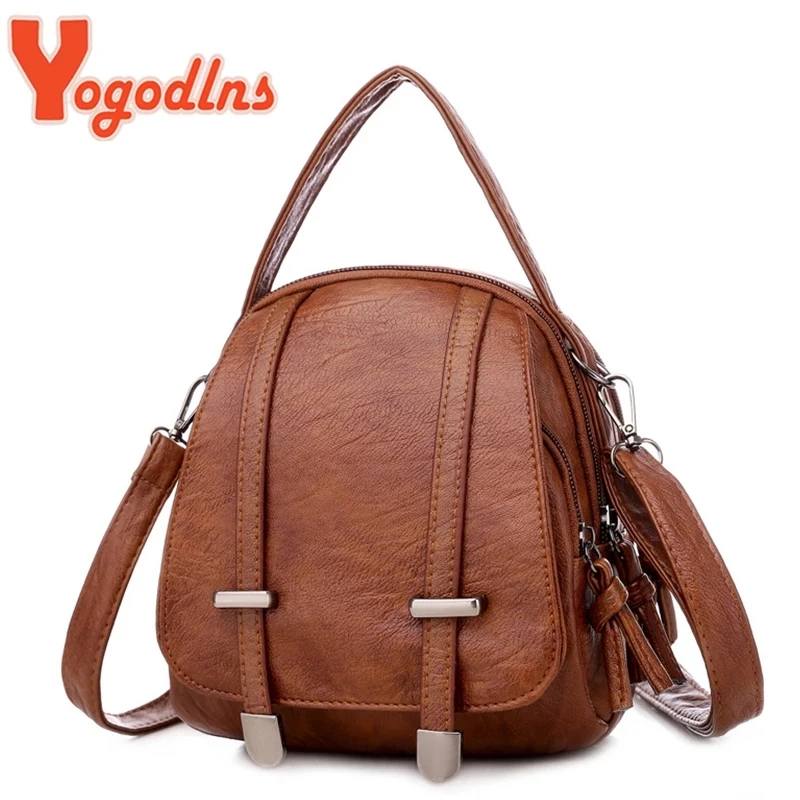 Yogodlns Vintage mała torba na ramię damska miękka torba na ramię ze skóry PU wielofunkcyjna torba na ramię w stylu casual, damska torebka Bolso