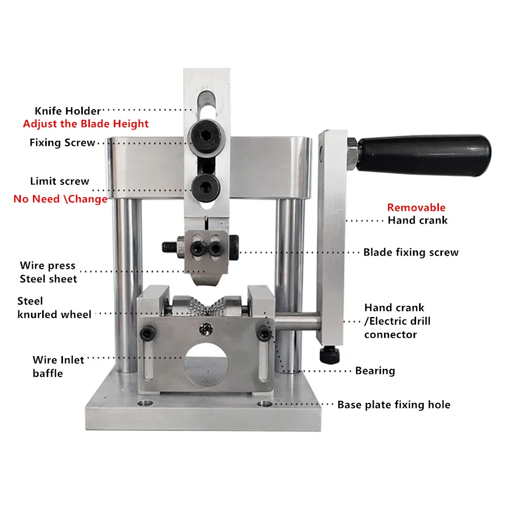 Household Mini Waste Wire Manual Stripping Machine Diameter 2-12MM Cable Peeler Stripper Small Hand Crank Wire-Stripping Machine