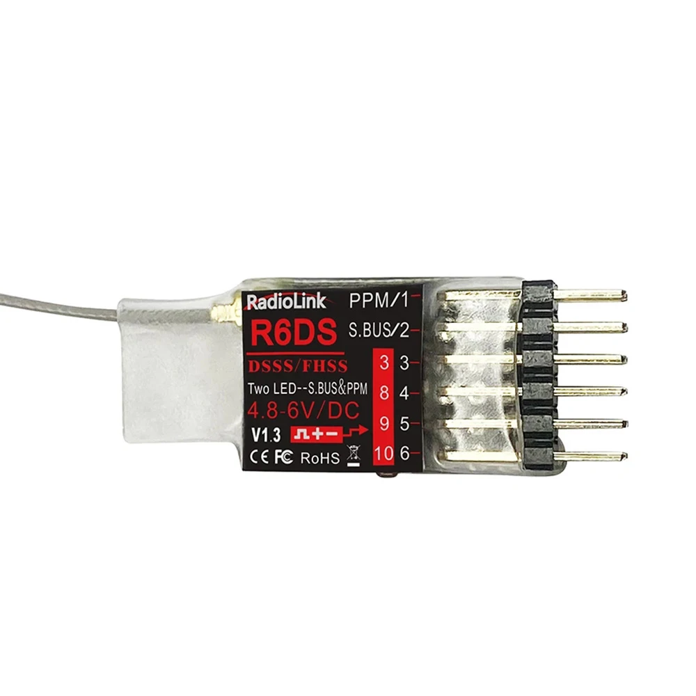 Radiolink R6DS Empfänger 2,4G 6CH PPM PWM SBUS Ausgang Kompatibel Für AT9 AT9S AT10 AT10II Sender