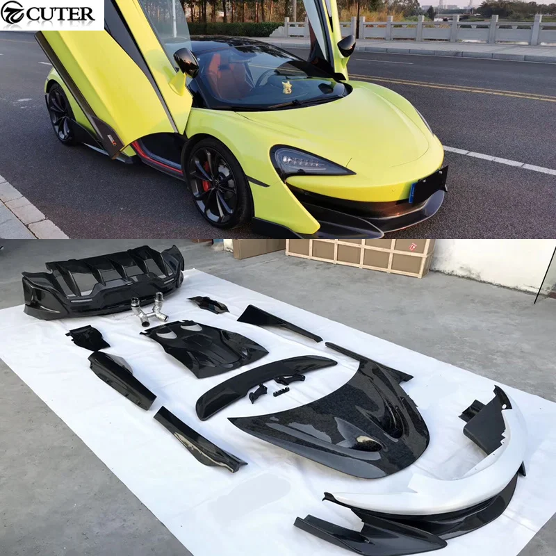 

540c 570s 570gt Carbon Fiber Frp Front Bumper Rear Bumper Side Skirts Engine Hood for Mclaren 540c 570s 570gt 600lt Style