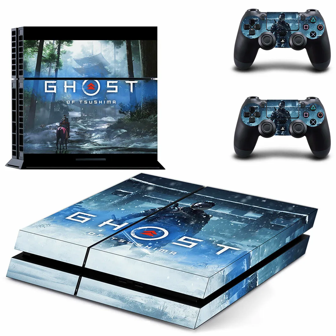 Ghost Of Tsushima PS4สติกเกอร์ Play Station 4สติกเกอร์ผิวสำหรับ PlayStation 4 PS4คอนโซลและคอนโทรลเลอร์สกินไวนิล