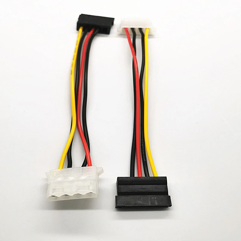 4Pin Weibliche IDE Molex zu Serial ATA 15Pin SATA Weibliche zu 4pin Weibliche Festplatte Netzteil Kabel Verlängerung Kabel 17CM 22AWG