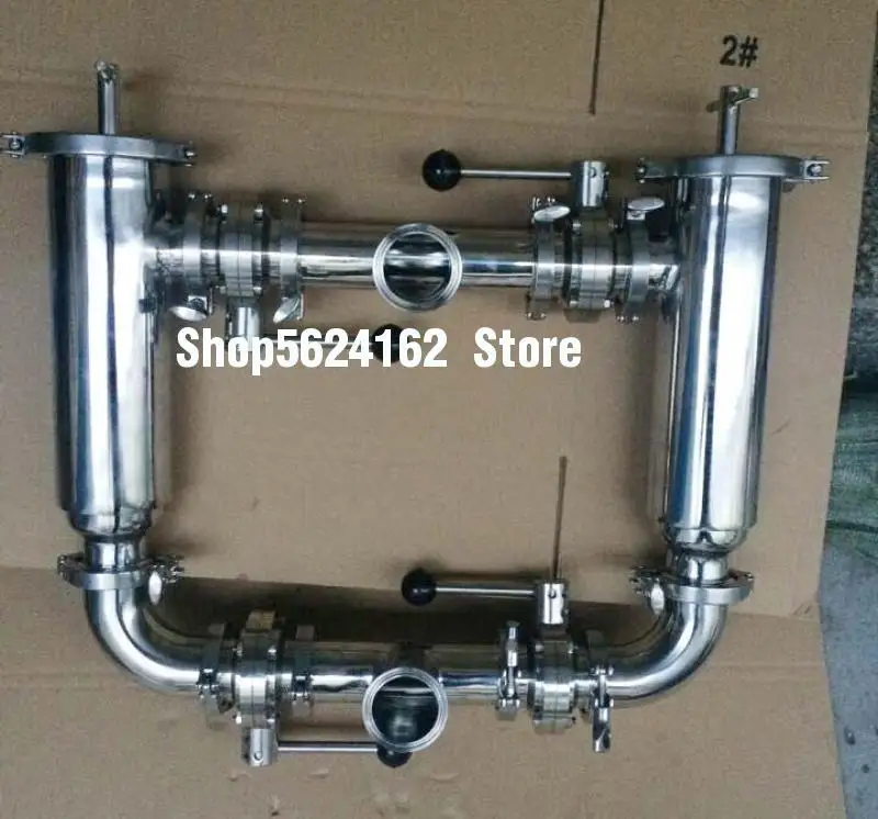 

Duplex Strainer 304 Stainless Steel Food Grade Right Angle Duplex Filter Liquid Water Oil Filter