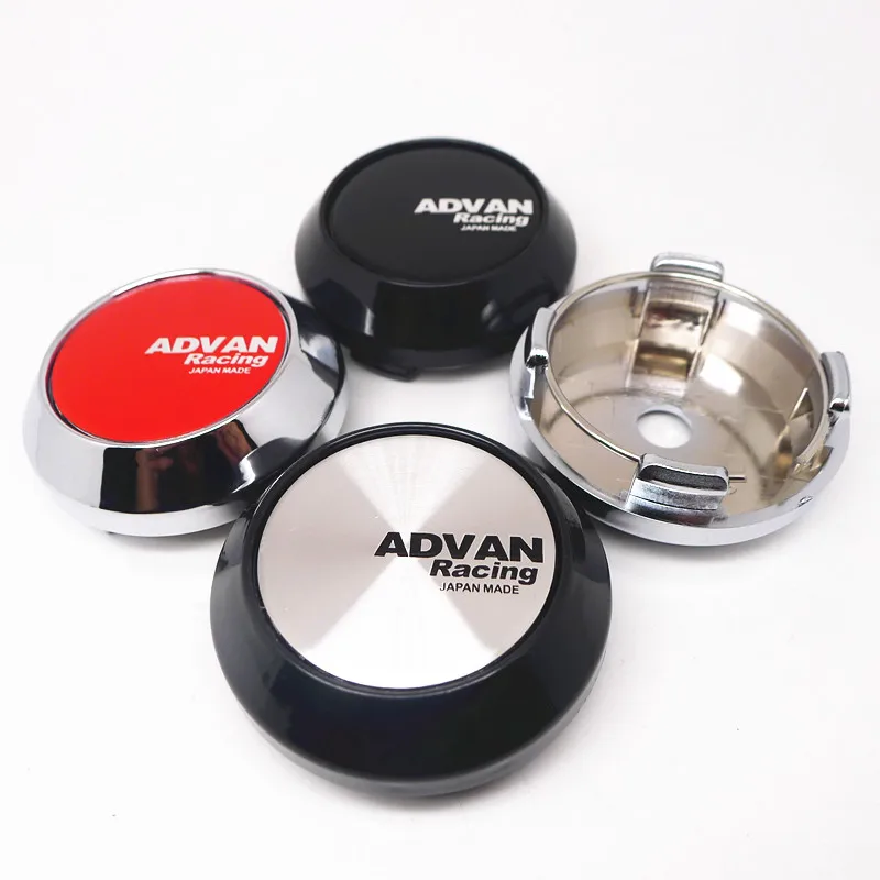 4pcs For 64mm 57mm ADVAN Racing Car Wheel Hub Rim Center Cap Cover 45mm Badge Emblem Sticker