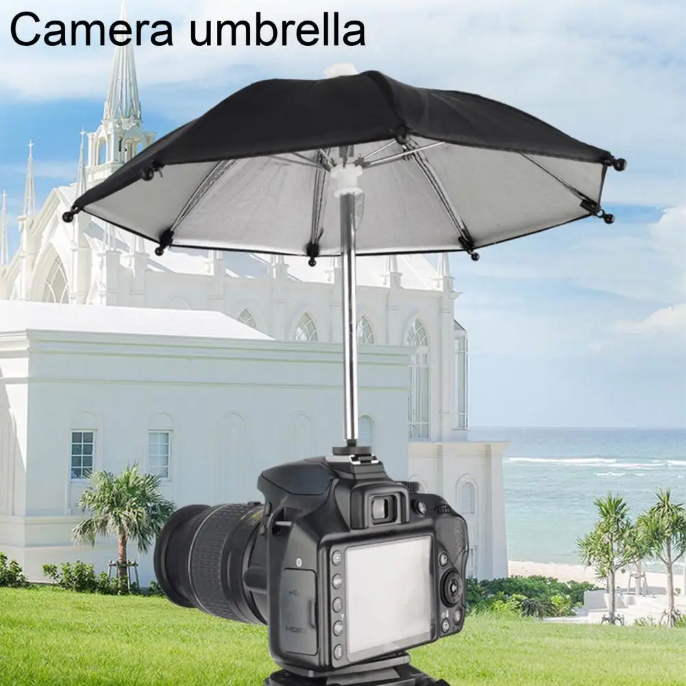 DSLR Camera Umbrella Universal Hot Shoe Cover Photography Camera Sunshade Rotatable Camera Sunshade Rainy Holder for