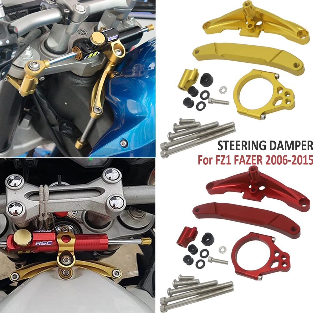 

2006-2015 Motorcycle Accessories Steering Damper Bracket Set Stabilizer Linear Dampers Mounting Support For Yamaha FZ1 FAZER