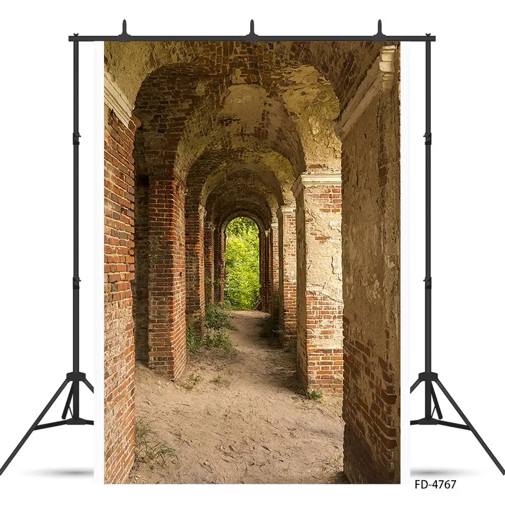 Broken Brick Arch Wall Passage Photography Backdrop Vinyl Cloth Background for Children Baby Portrait Pets Photophone Fond Photo